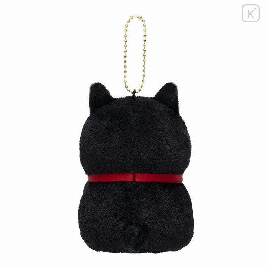 Japan Mofusand Mascot Holder - Sitting Black Cat Red Ribbon - 6