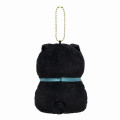 Japan Mofusand Mascot Holder - Sitting Black Cat Blue Ribbon - 6