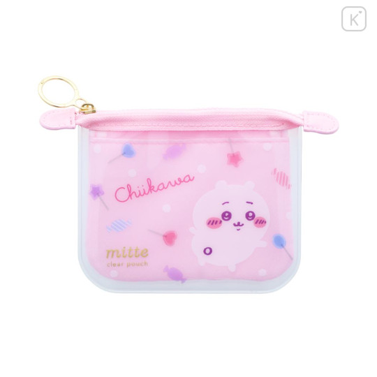Japan Chiikawa Clear Flat Mini Pouch - Chiikawa : Pink - 1