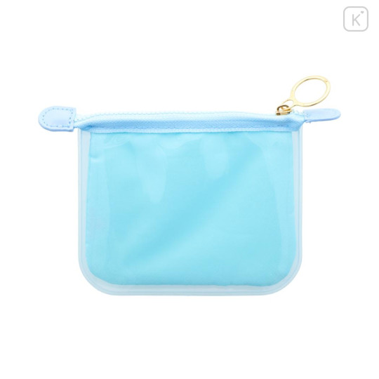 Japan Chiikawa Clear Flat Mini Pouch - Hachiware : Blue - 2