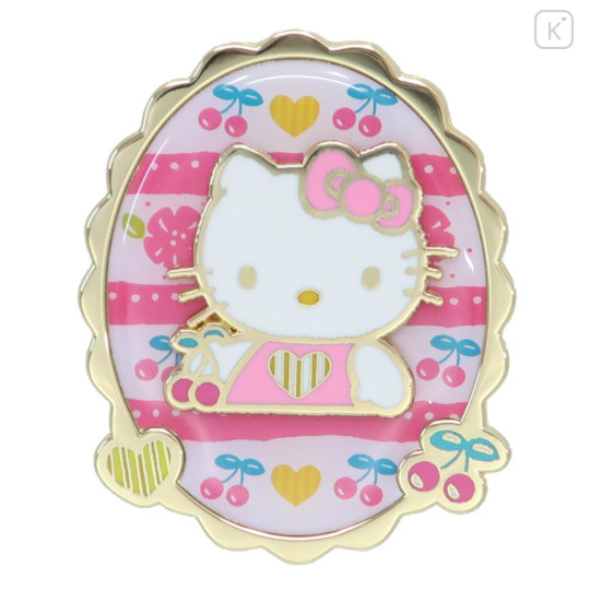 Japan Sanrio Pin Badge - Hello Kitty 50th Anniversary Cherry Pink - 1