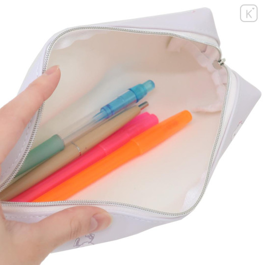 Japan Peanuts Pen Pouch Pencil Case - Snoopy & Woodstock : Face Grey - 3