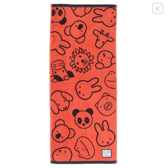 Japan Miffy Jacquard Long Towel - Miffy : Animals Orange Red - 1