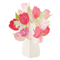 Japan Sanrio 3D Greeting Card - Spring Tulip White Vase - 1