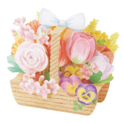 Japan Sanrio 3D Greeting Card - Spring Flower Basket