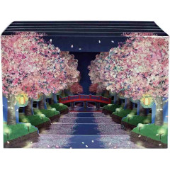 Japan Sanrio 3D Greeting Card - Spring Cherry Blossoms Night