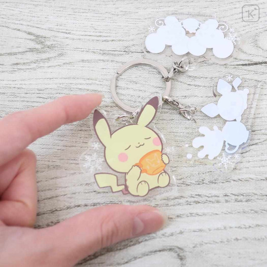 Japan Pokemon Acrylic Keychain 3 Charm - Milcery & Pichu & Pikachu & Tandemaus : Pokepeace - 2