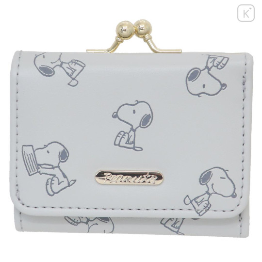 Japan Peanuts Trifold Wallet - Snoopy : Gold Grey Embossed - 1
