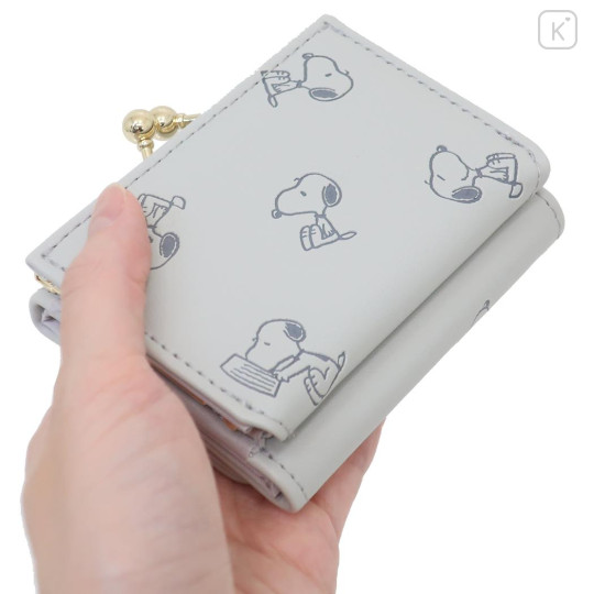Japan Peanuts Trifold Wallet - Snoopy : Gold Grey Embossed - 2
