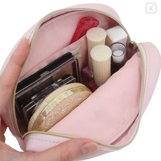 Japan Sanrio Round Mini Pouch - Hello Kitty : Gold Ribbon - 3