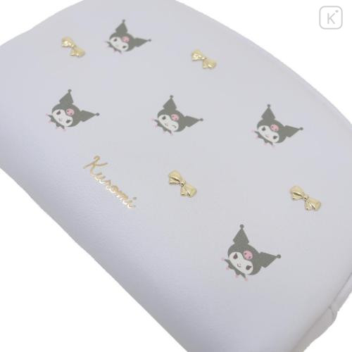 Japan Sanrio Round Mini Pouch - Kuromi : Gold Ribbon - 4