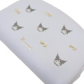 Japan Sanrio Round Mini Pouch - Kuromi : Gold Ribbon - 4