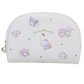 Japan Sanrio Round Mini Pouch - Kuromi : Characters : Gold Star Beige Good Night - 1
