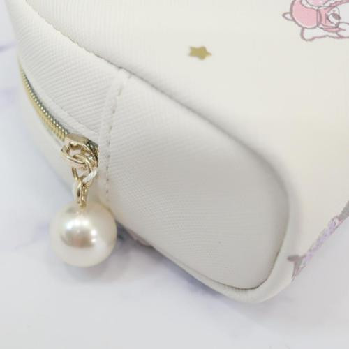 Japan Sanrio Round Mini Pouch - Kuromi : Characters : Gold Star Beige Good Night - 4