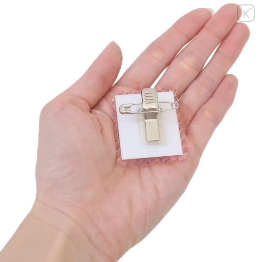 Japan Sanrio Acrylic Badge & Clip - Hello Kitty : Stamp Flower - 2