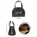 Japan Sanrio Mini Boston Bag - Hello Kitty : Y2k Houndstooth Quilted Enamel Heart Black - 2