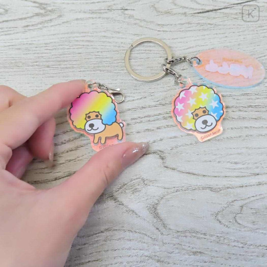 Japan San-X Acrylic Keychain 3 Charm - Afro Ken - 2