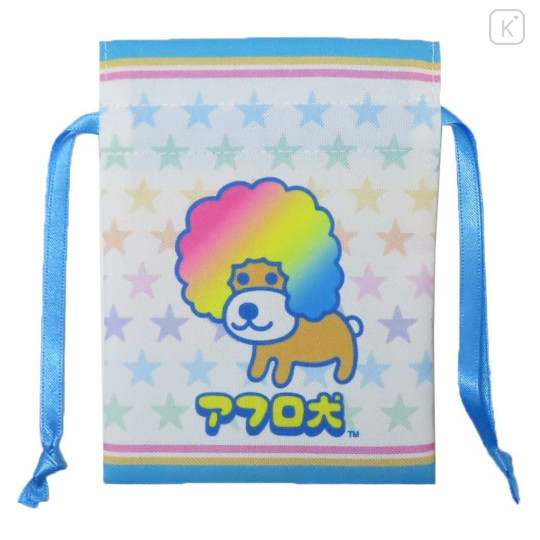 Japan San-X Mini Drawstring Pouch - Afro Ken : Blue White - 1