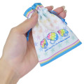 Japan San-X Mini Drawstring Pouch - Afro Ken : Blue White - 2