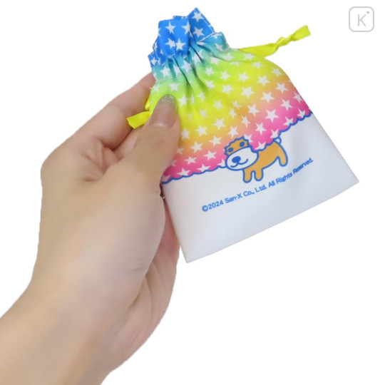 Japan San-X Mini Drawstring Pouch - Afro Ken : Neon Yellow Blue - 2