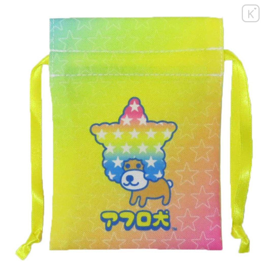 Japan San-X Mini Drawstring Pouch - Afro Ken : Neon Yellow - 1
