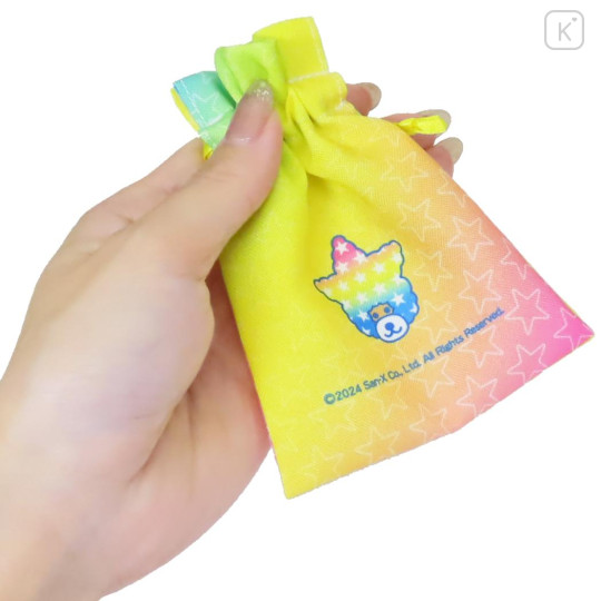 Japan San-X Mini Drawstring Pouch - Afro Ken : Neon Yellow - 2