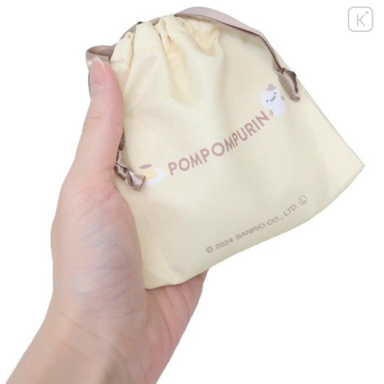 Japan Sanrio Mini Drawstring Pouch - Pompompurin : Face Smile - 2