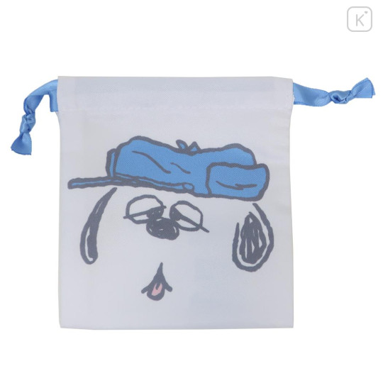 Japan Peanuts Mini Drawstring Pouch - Snoopy : Brother Olaf Face Smile - 1