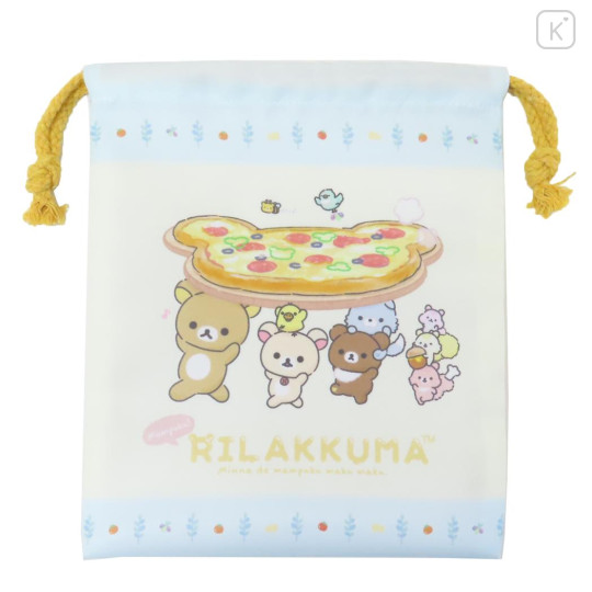 Japan San-X Drawstring Bag - Rilakkuma : Pizza Time - 1