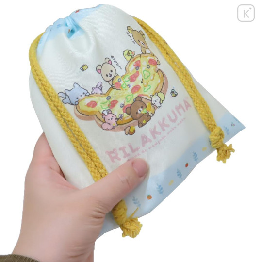 Japan San-X Drawstring Bag - Rilakkuma : Pizza Time - 2