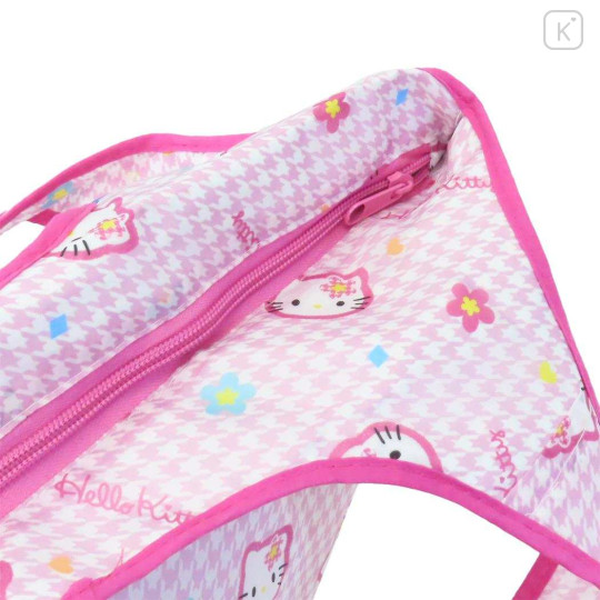 Japan Sanrio Insulated Cooler Lunch Bag - Hello Kitty : Y2k Houndstooth Pink - 3