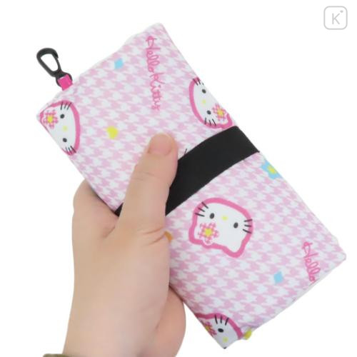 Japan Sanrio Insulated Cooler Lunch Bag - Hello Kitty : Y2k Houndstooth Pink - 4