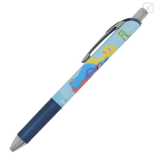 Japan Sesame Street EnerGel Gel Pen - Friends Blue - 1