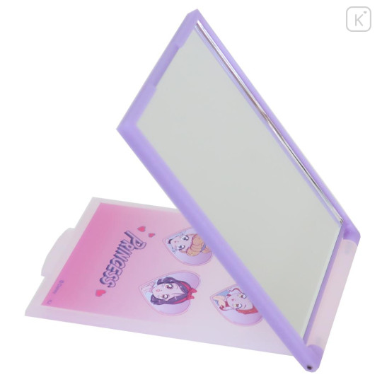 Japan Disney Folding Mirror - Disney Princess Shojo Manga Style Pink Purple - 2