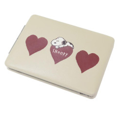 Japan Peanuts Pocket Zoom Compact Mirror - Snoopy : Love Beige