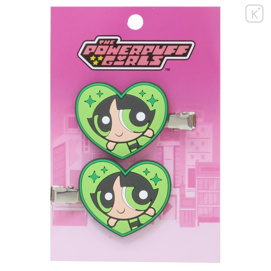 Japan The Powerpuff Girls Rubber Hair Clip Set - Buttercup Heart Green - 1