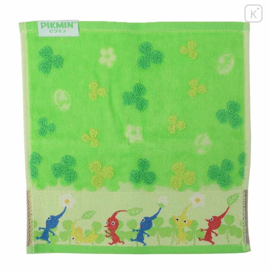 Japan Pikmin Mini Towel Jacquard Handkerchief - Green - 1