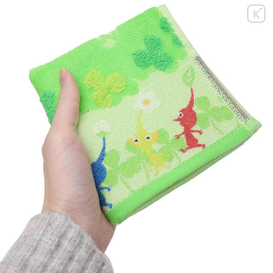 Japan Pikmin Mini Towel Jacquard Handkerchief - Green - 3