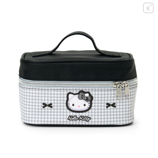 Japan Sanrio Vanity Pouch - Hello Kitty : Monotone Houndstooth - 1