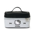 Japan Sanrio Vanity Pouch - Hello Kitty : Monotone Houndstooth - 1