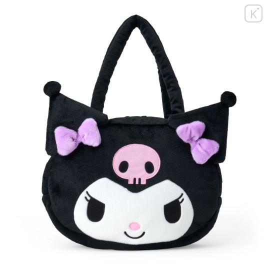 Japan Sanrio Original Face-shaped Tote Bag - Kuromi - 1