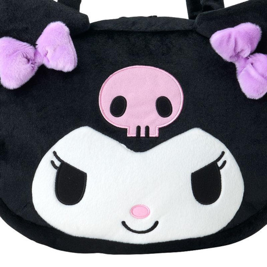 Japan Sanrio Original Face-shaped Tote Bag - Kuromi - 4