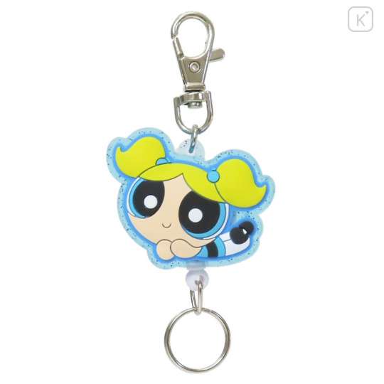 Japan The Powerpuff Girls Rubber Reel Keychain - Bubbles Flying - 1