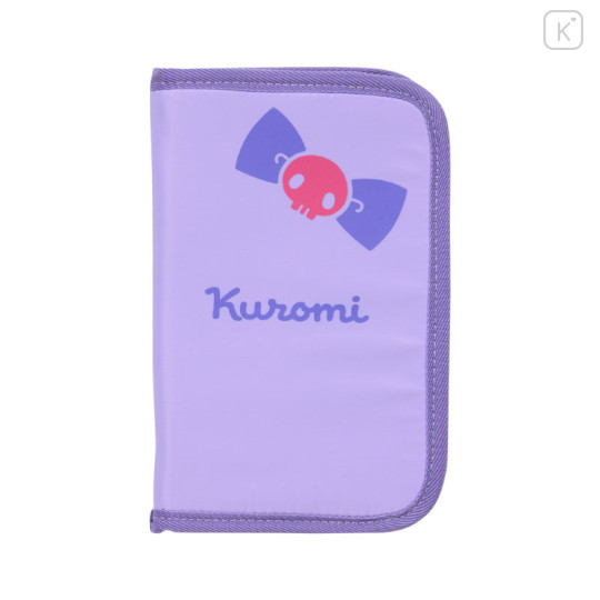 Japan Sanrio Multifunctional Flat Pouch - Kuromi : Ribbon - 1