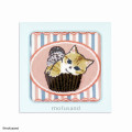 Japan Mofusand Chenille Weave Towel Handkerchief - Retro Cupcake Pink - 1