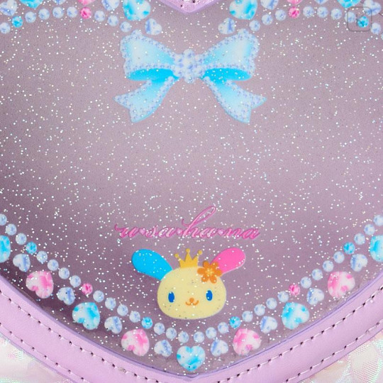Japan Sanrio Heart-shaped Clear Pouch - Usahana : Ballet Core - 4
