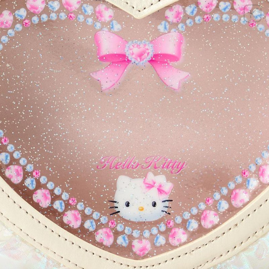 Japan Sanrio Heart-shaped Clear Pouch - Hello Kitty : Ballet Core - 4