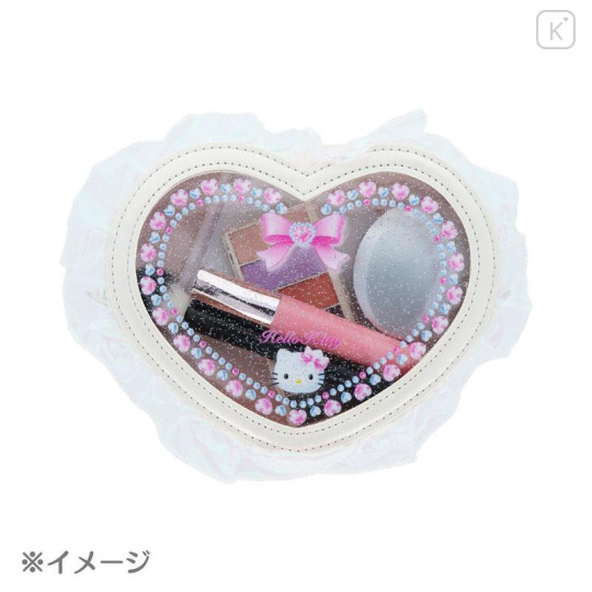 Japan Sanrio Heart-shaped Clear Pouch - Hello Kitty : Ballet Core - 5