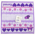 Japan Sanrio Embroidered Mini Towel - Kuromi : Fruit Grape - 1