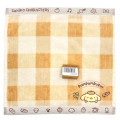 Japan Sanrio Embroidered Mini Towel - Pompompurin : Gingham Caramel - 1
